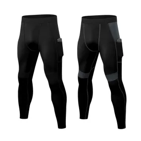 2 Pack Men's Compression Pants Workout Athletic Gym Leggings