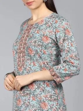 Ahika Pure Cotton Printed Kurta Pant Dupatta-VKSKD1139AB_XS