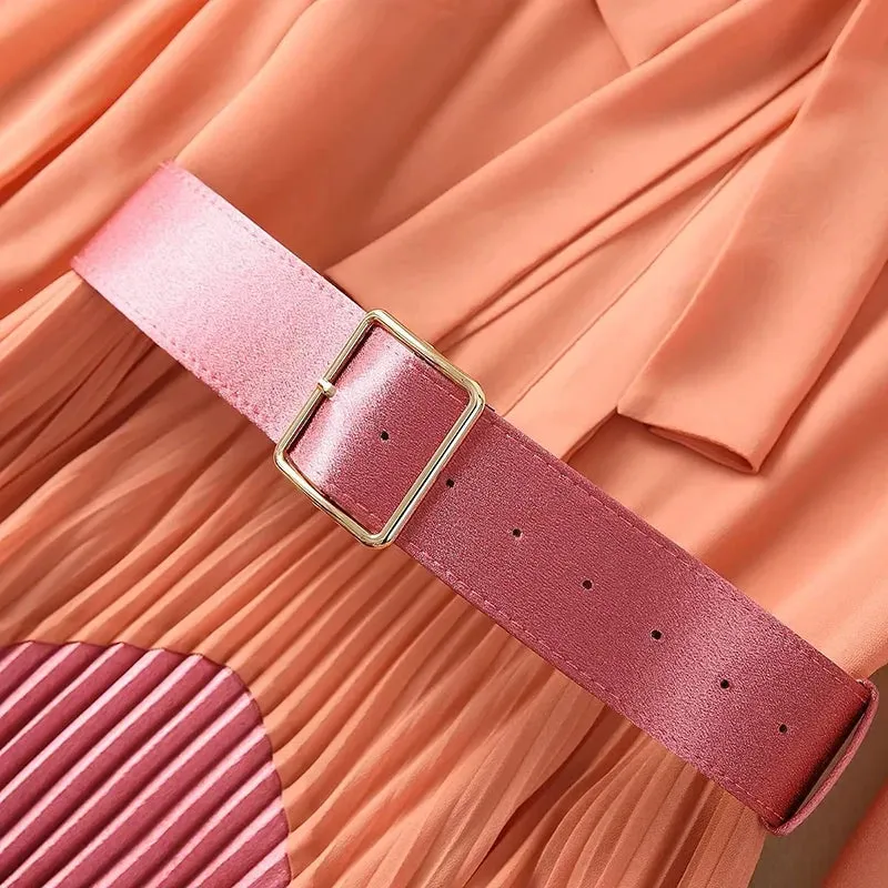 Averi High Waist Shirt Pleated Dress