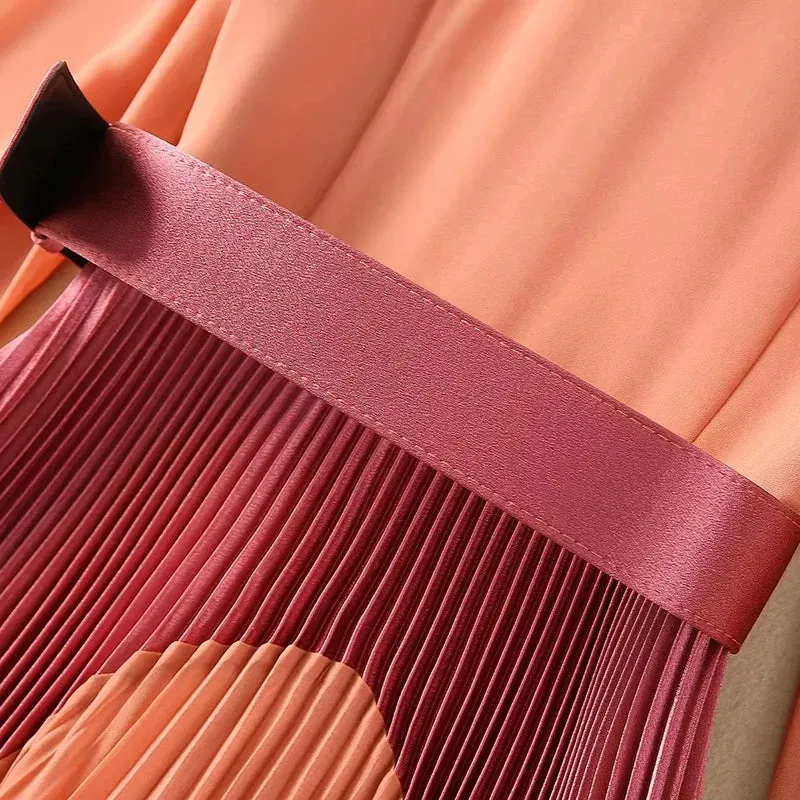 Averi High Waist Shirt Pleated Dress