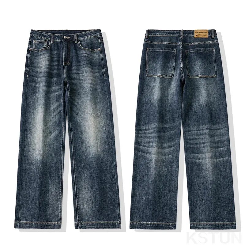 Baggy Jeans Men Denim Pants Wide Leg Trousers Male Loose Fit Casaul Stretch Mens Clothing Large Size 40 Streetwear 2024 Kpop