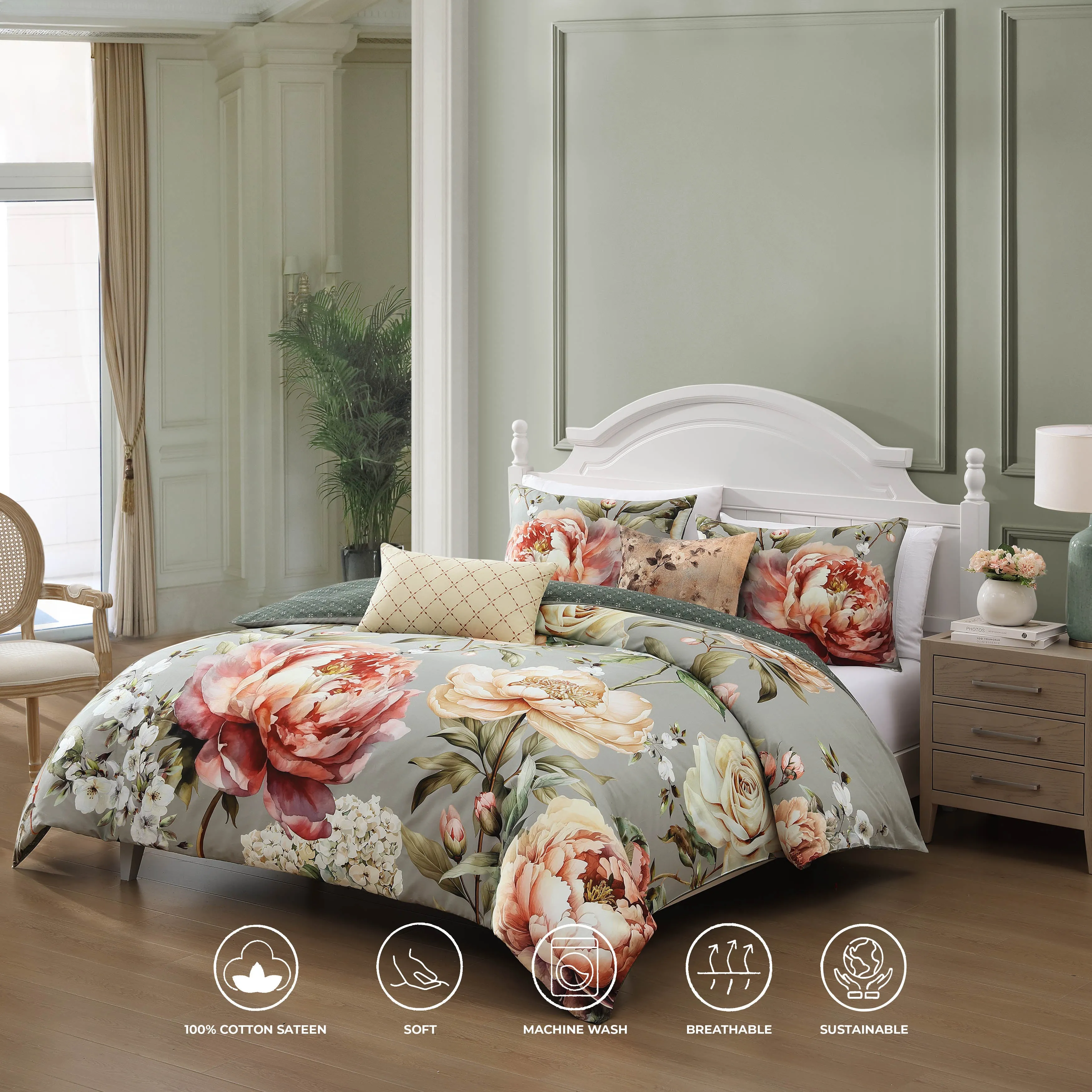 Bebejan Whispering Willows 5 Piece Reversible Comforter Set