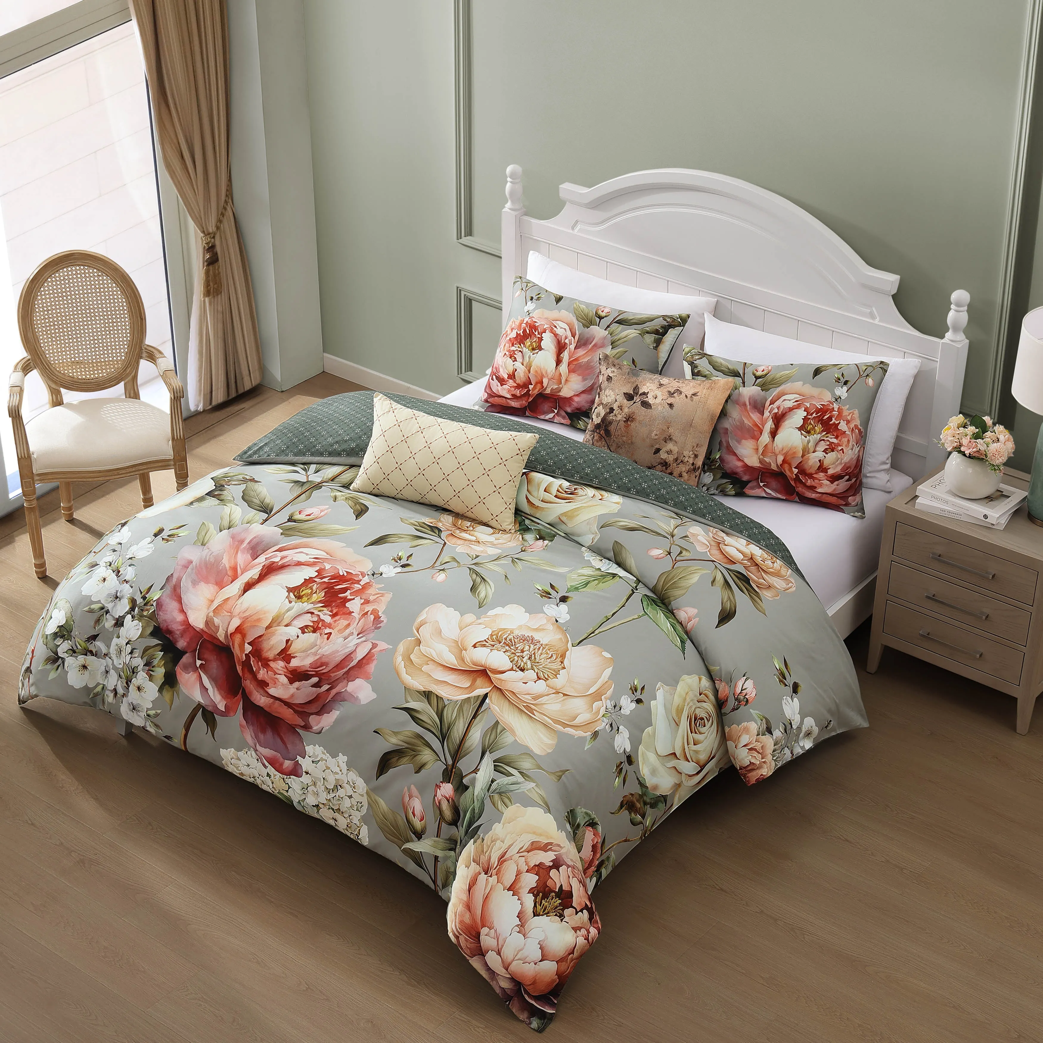 Bebejan Whispering Willows 5 Piece Reversible Comforter Set