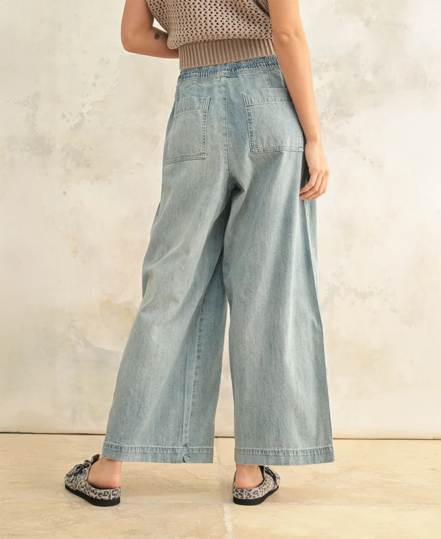 Birdie Elastic Band Denim Pants