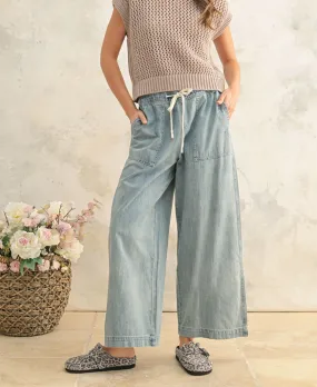 Birdie Elastic Band Denim Pants