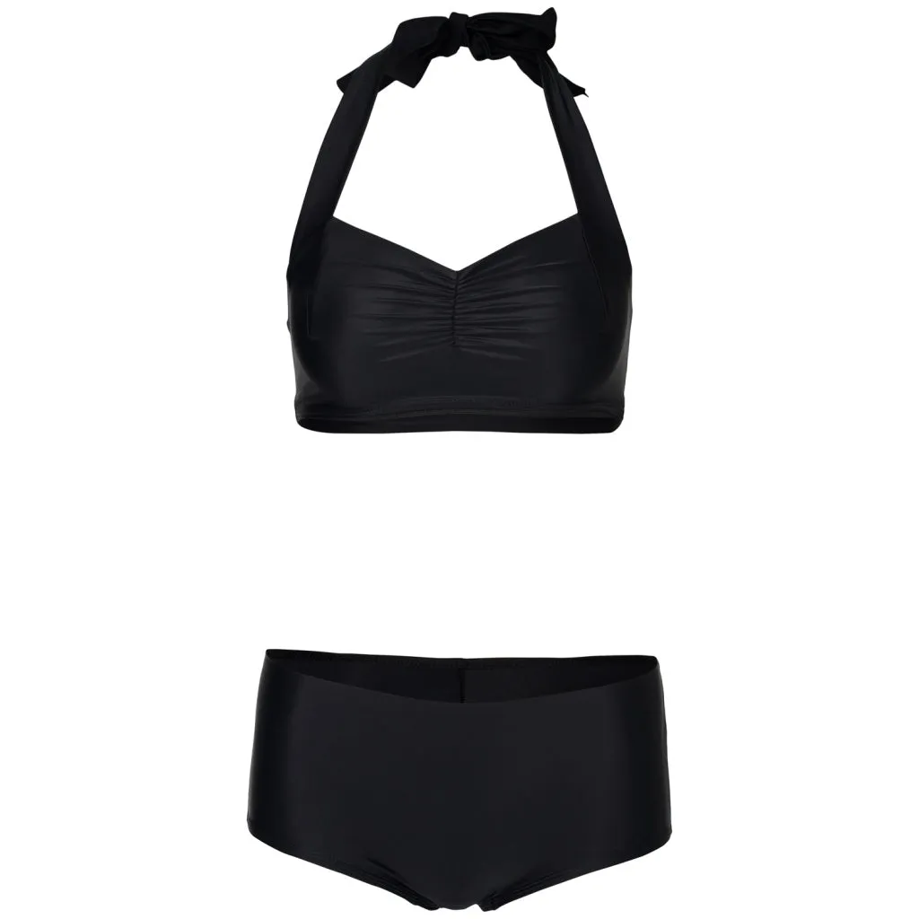 Black Simple Low Hipster Bottoms