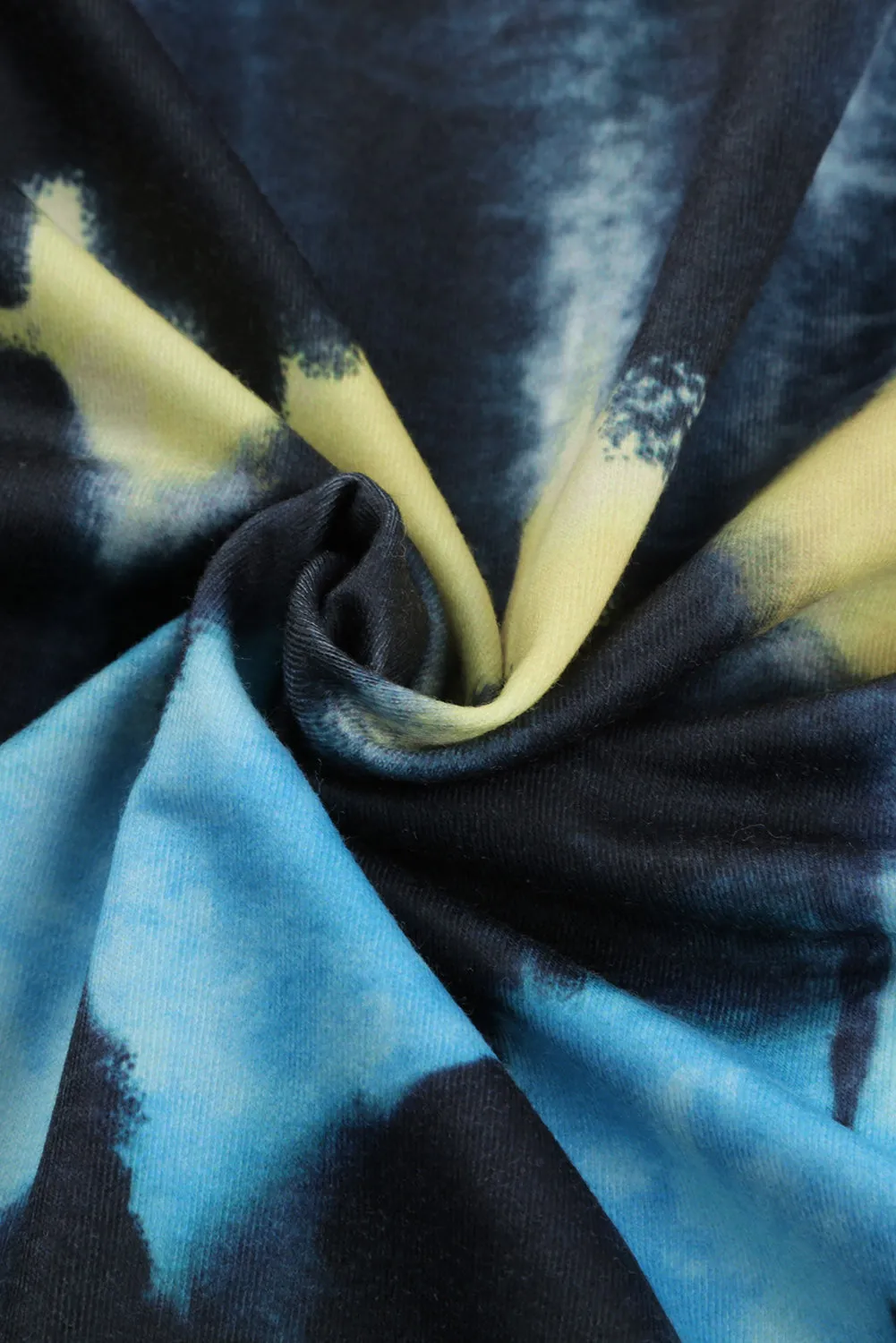 Black Tie Dye Zipper Pocket Hooded Jacket
