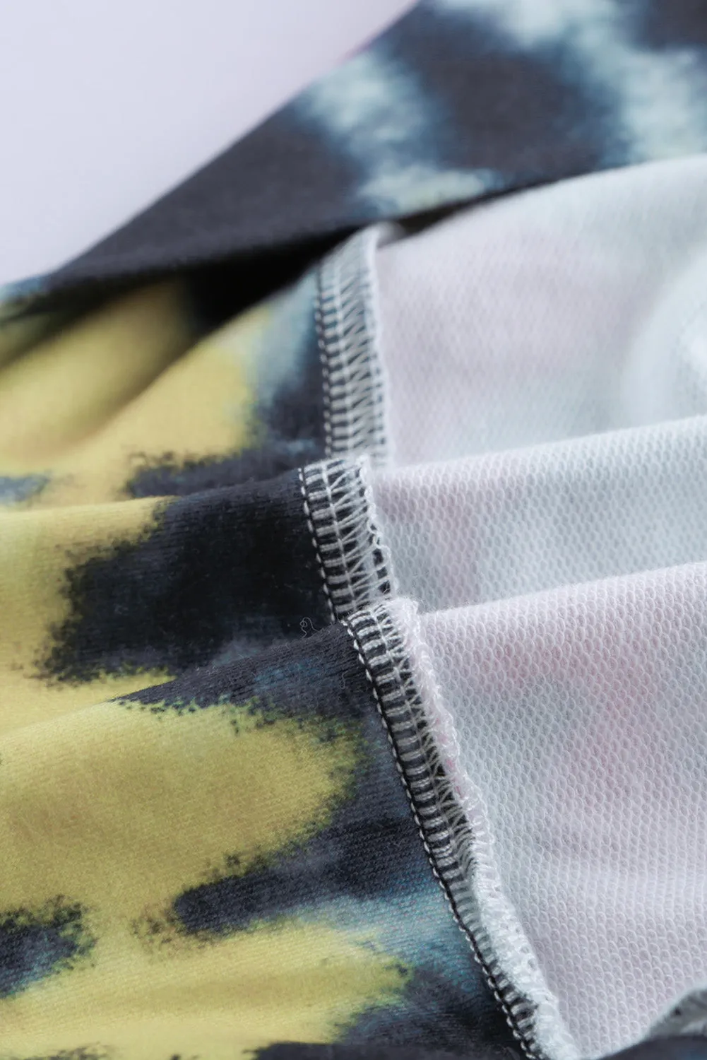 Black Tie Dye Zipper Pocket Hooded Jacket