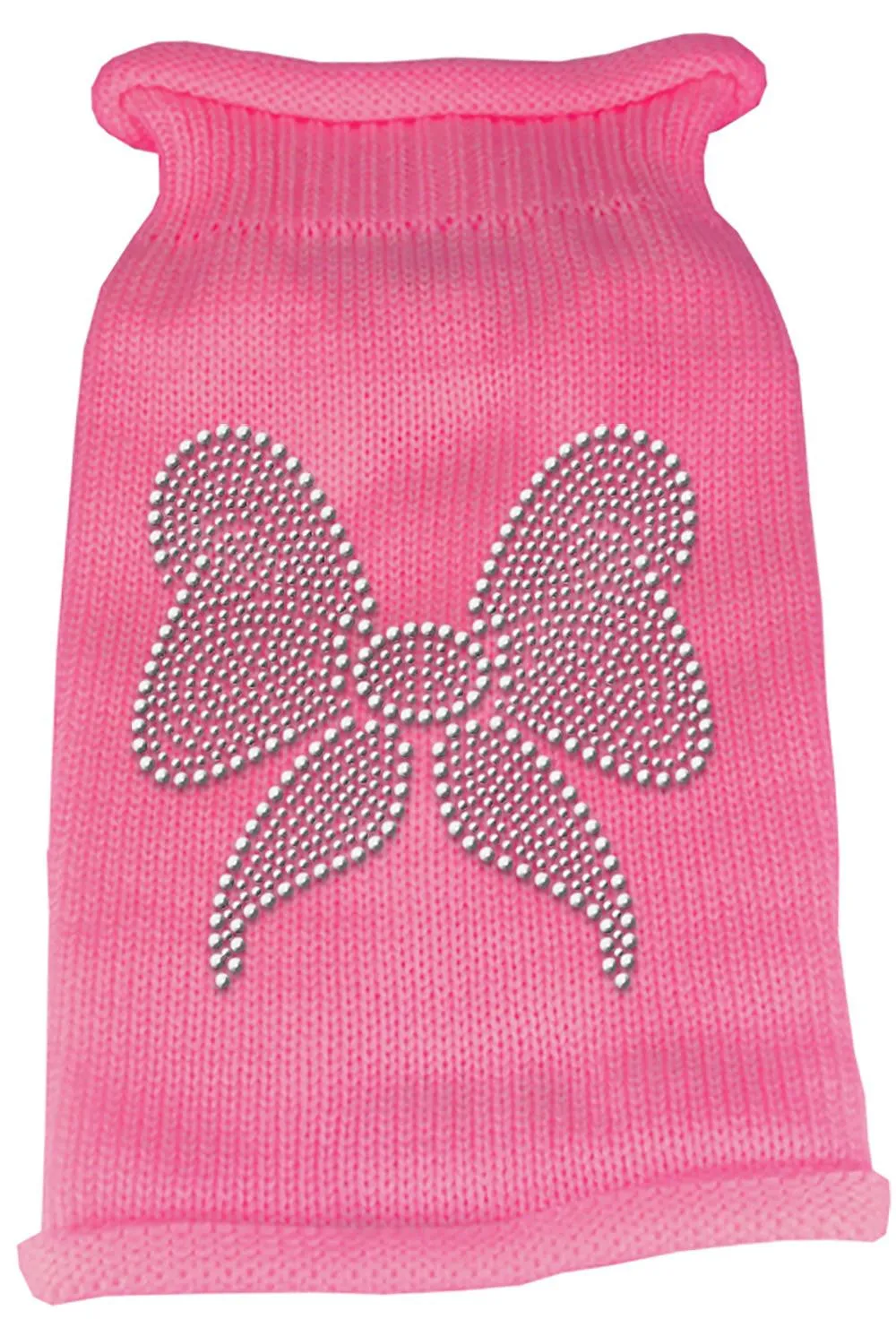 Bow Rhinestone Knit Pet Sweater SM Pink