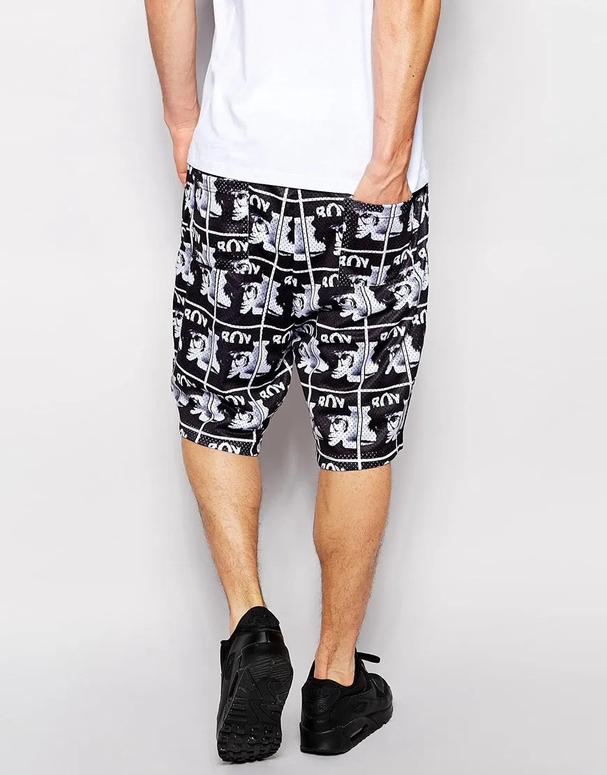 Boy Photo Print Mesh Shorts