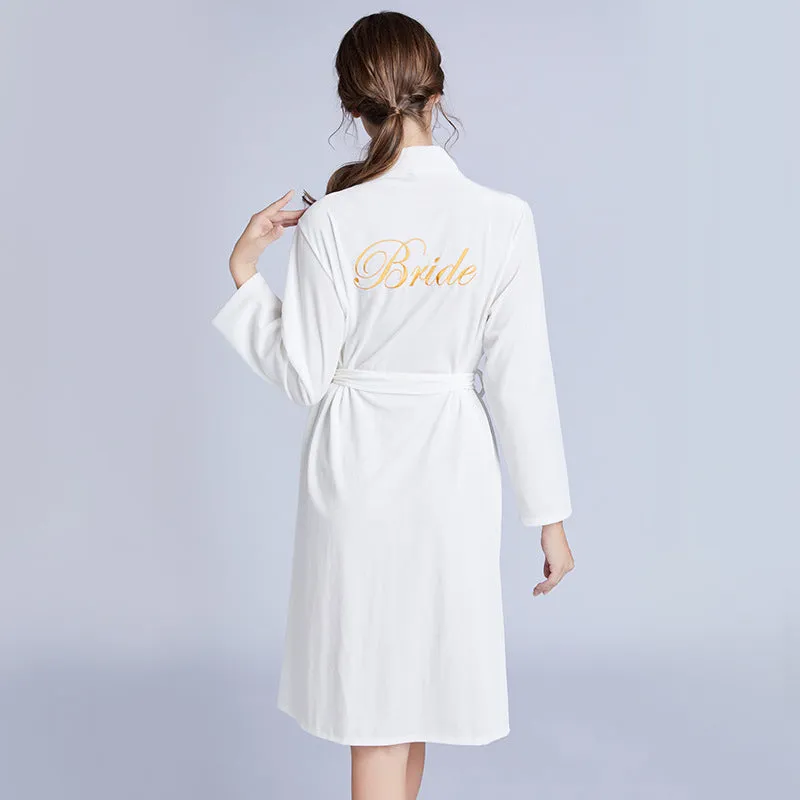 Bridesmaid Gifts Bridesmaid Robes Velvet Robe Embroidered Bridal Party Robes Bride Robe