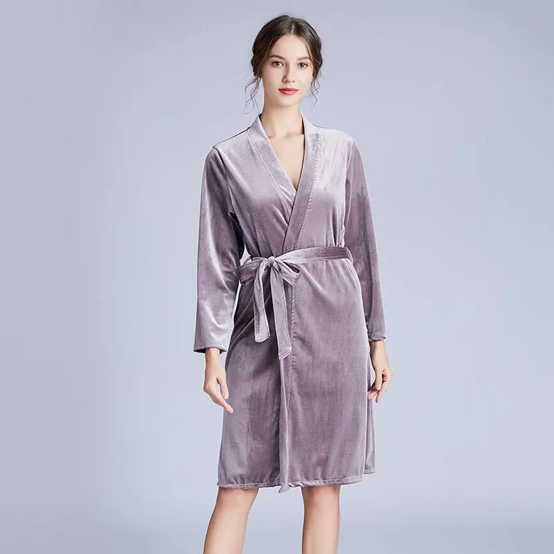 Bridesmaid Gifts Bridesmaid Robes Velvet Robe Embroidered Bridal Party Robes Bride Robe