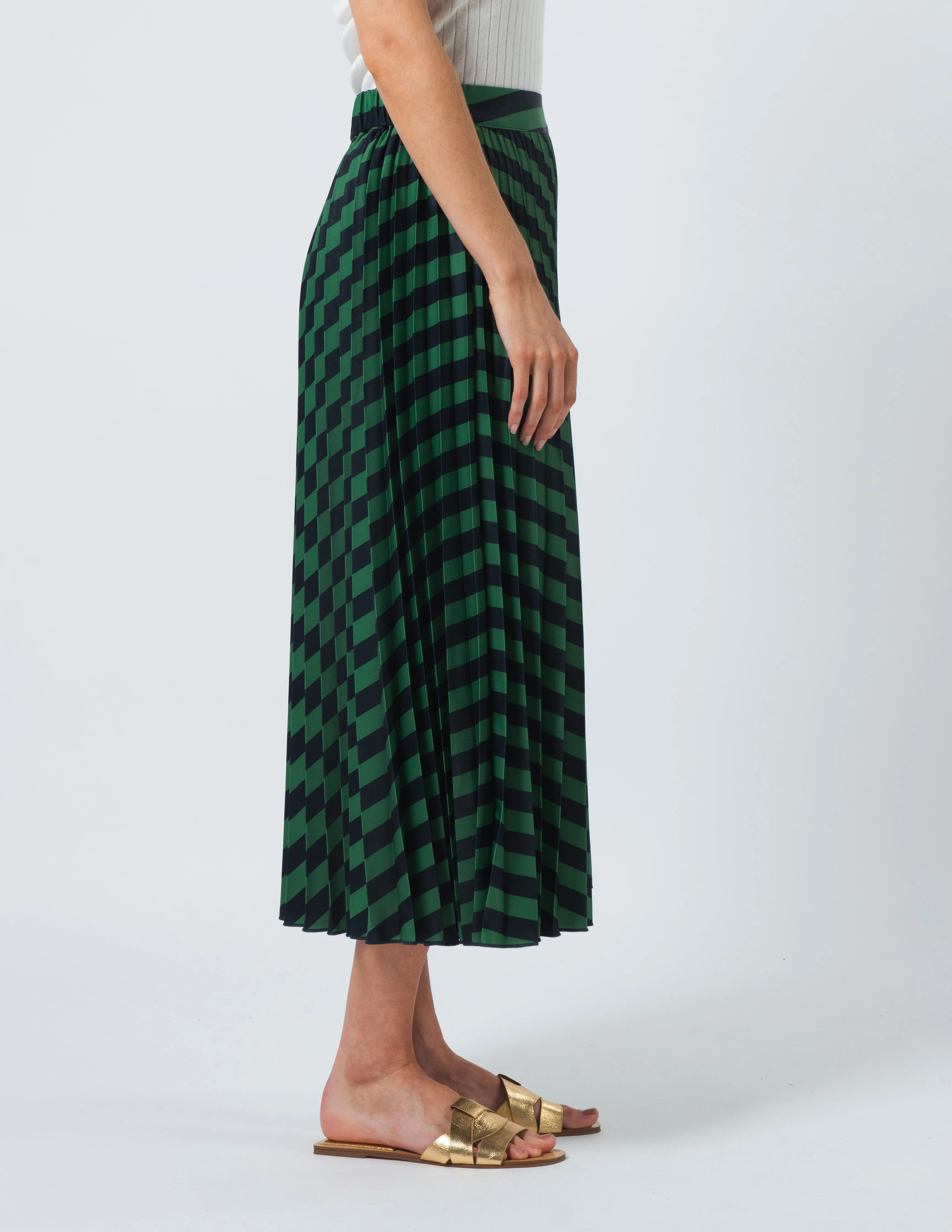 Brigette Skirt - Navy and Green