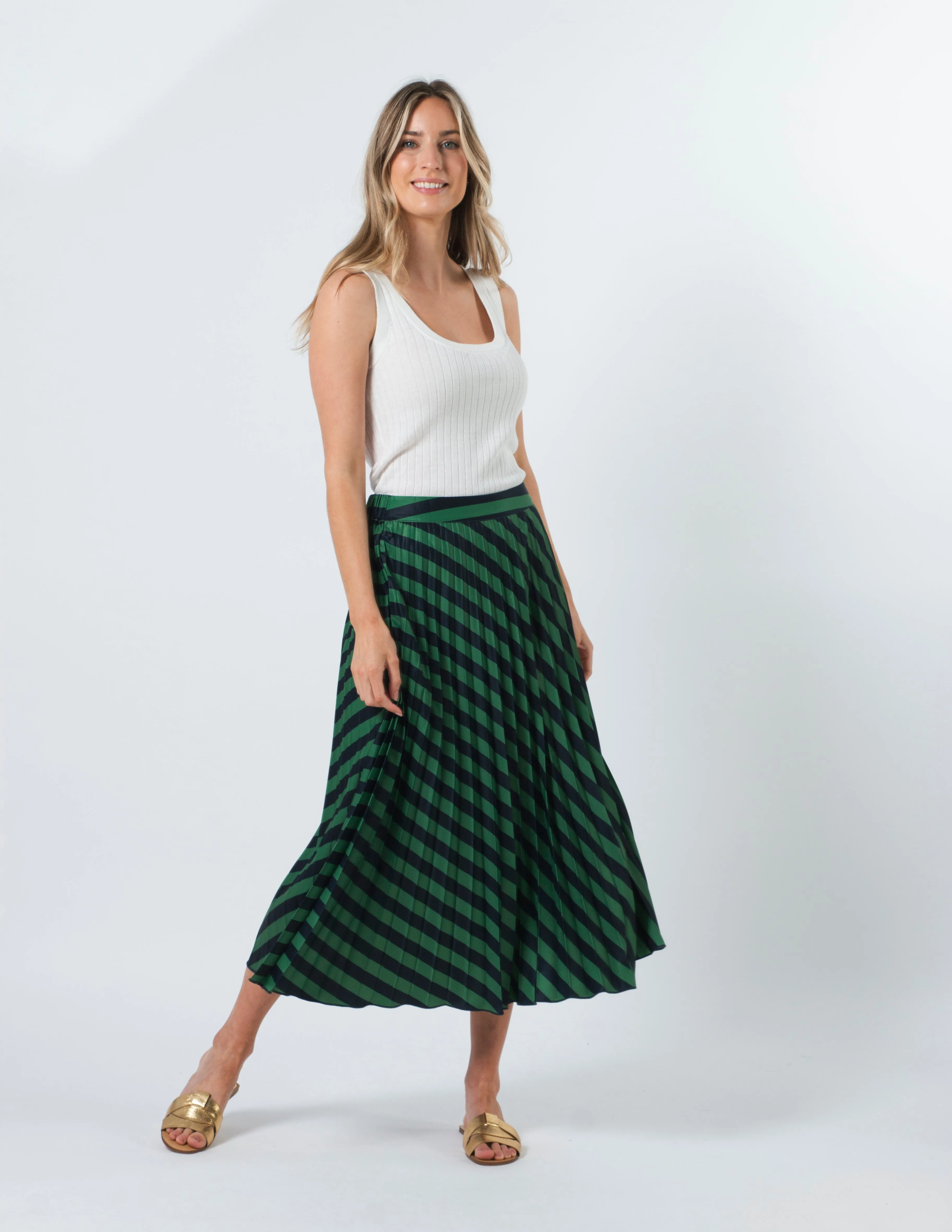 Brigette Skirt - Navy and Green