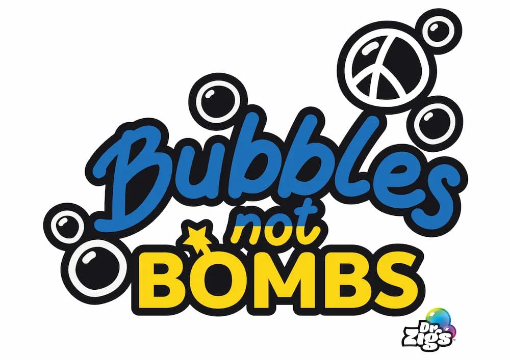 Bubbles Not Bombs T-shirt - Ukraine Flag Version