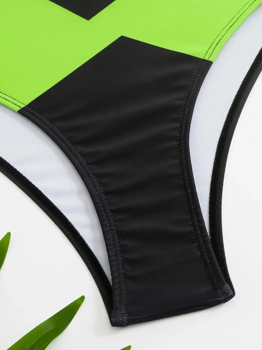 Checker Charm Sportive Swimwear