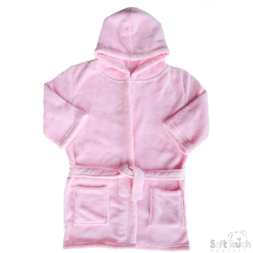 Children's Pink Coral Fleece Hooded Robe - 2/6 Years - FBR17-P