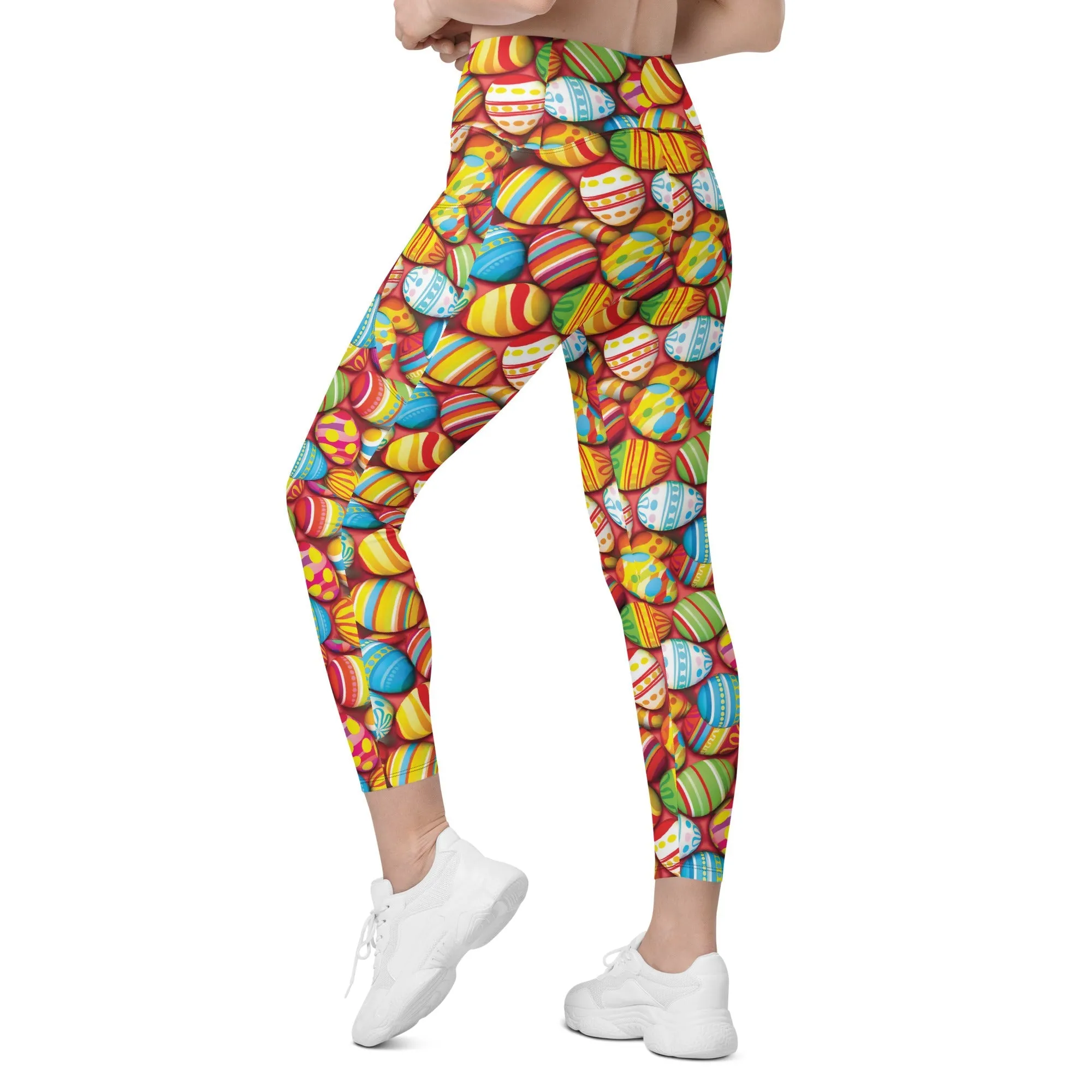 Colorful Easter Eggs Leggings With Pockets