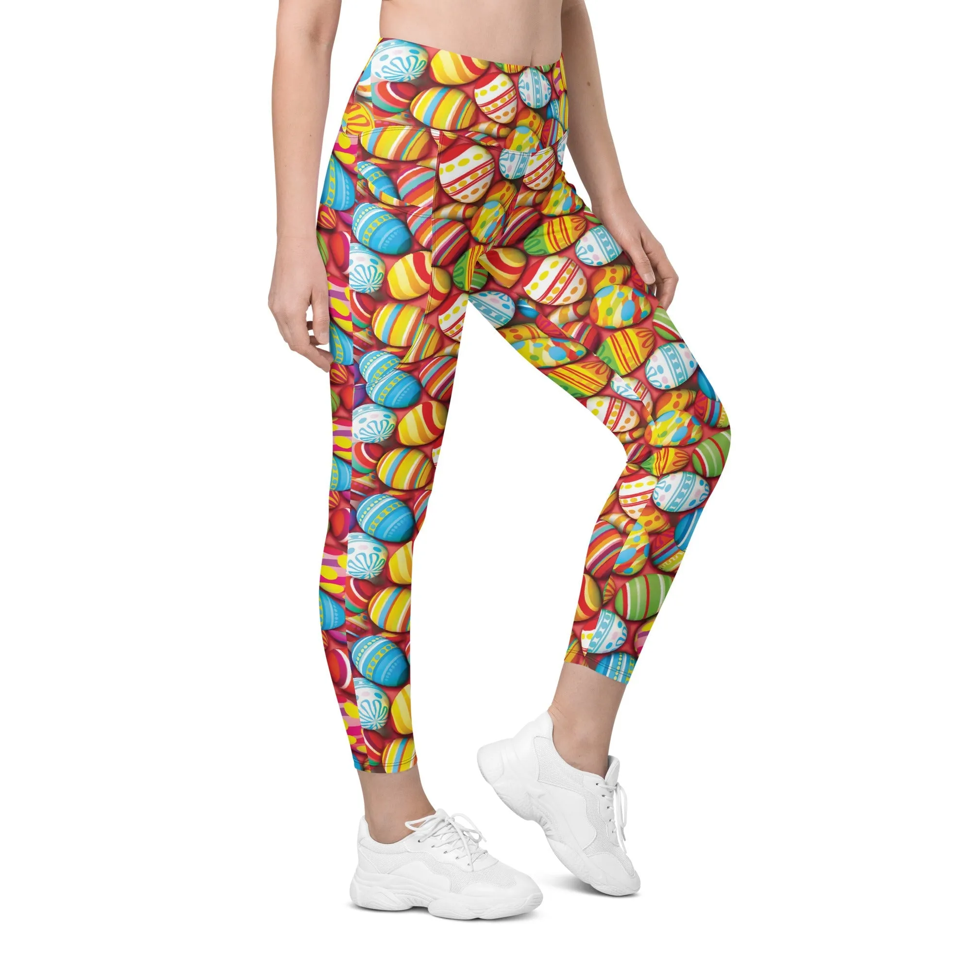 Colorful Easter Eggs Leggings With Pockets