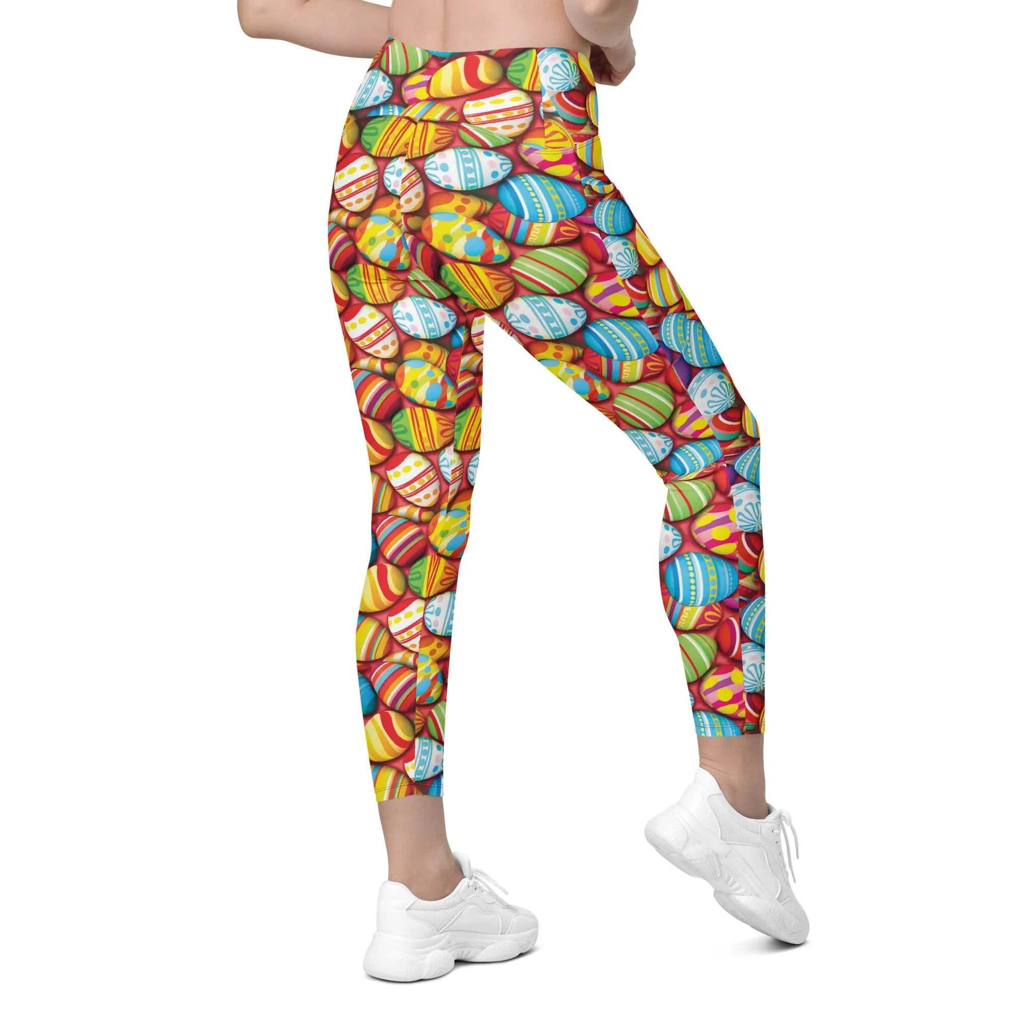 Colorful Easter Eggs Leggings With Pockets
