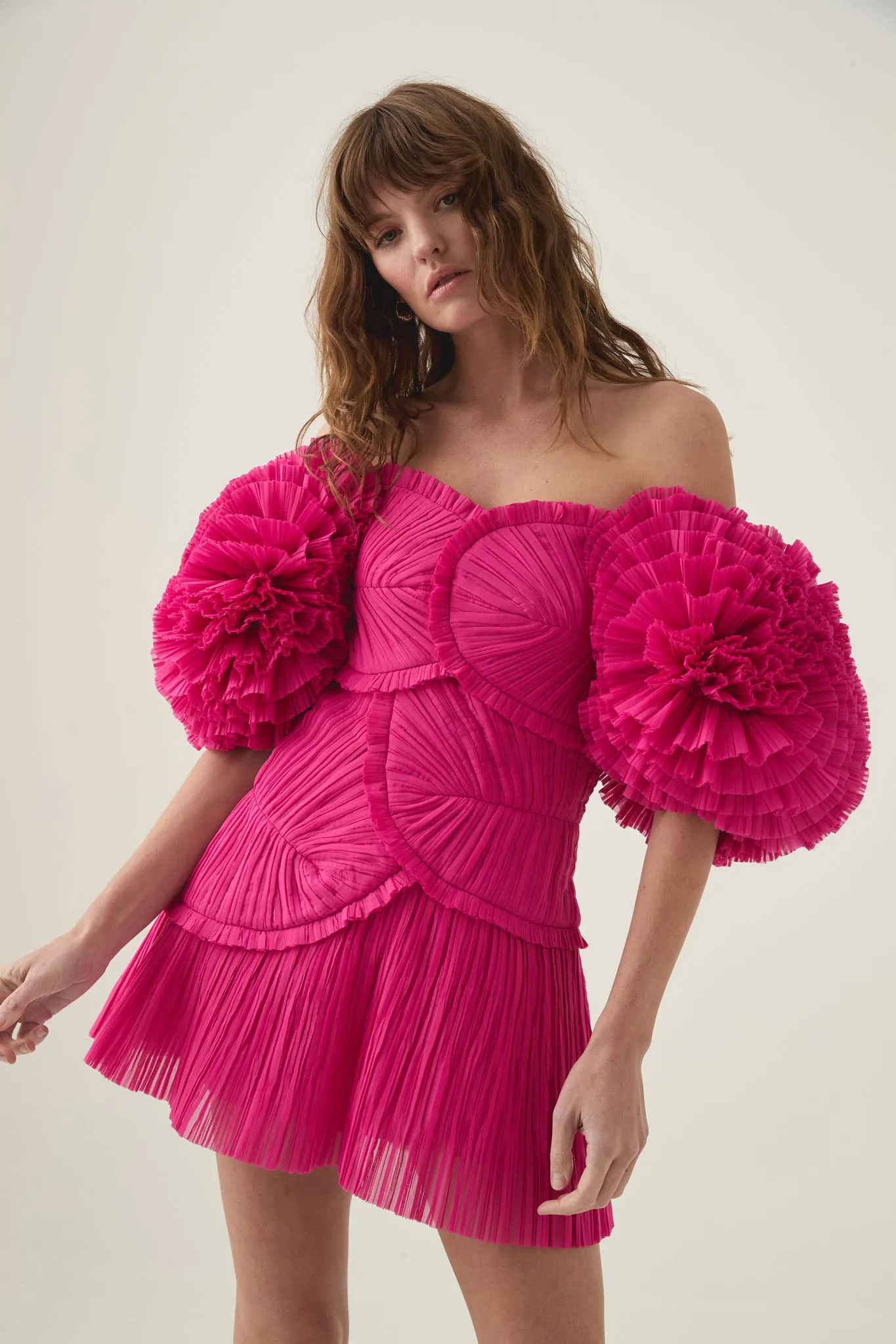 Crystallise Pleated Mini Dress