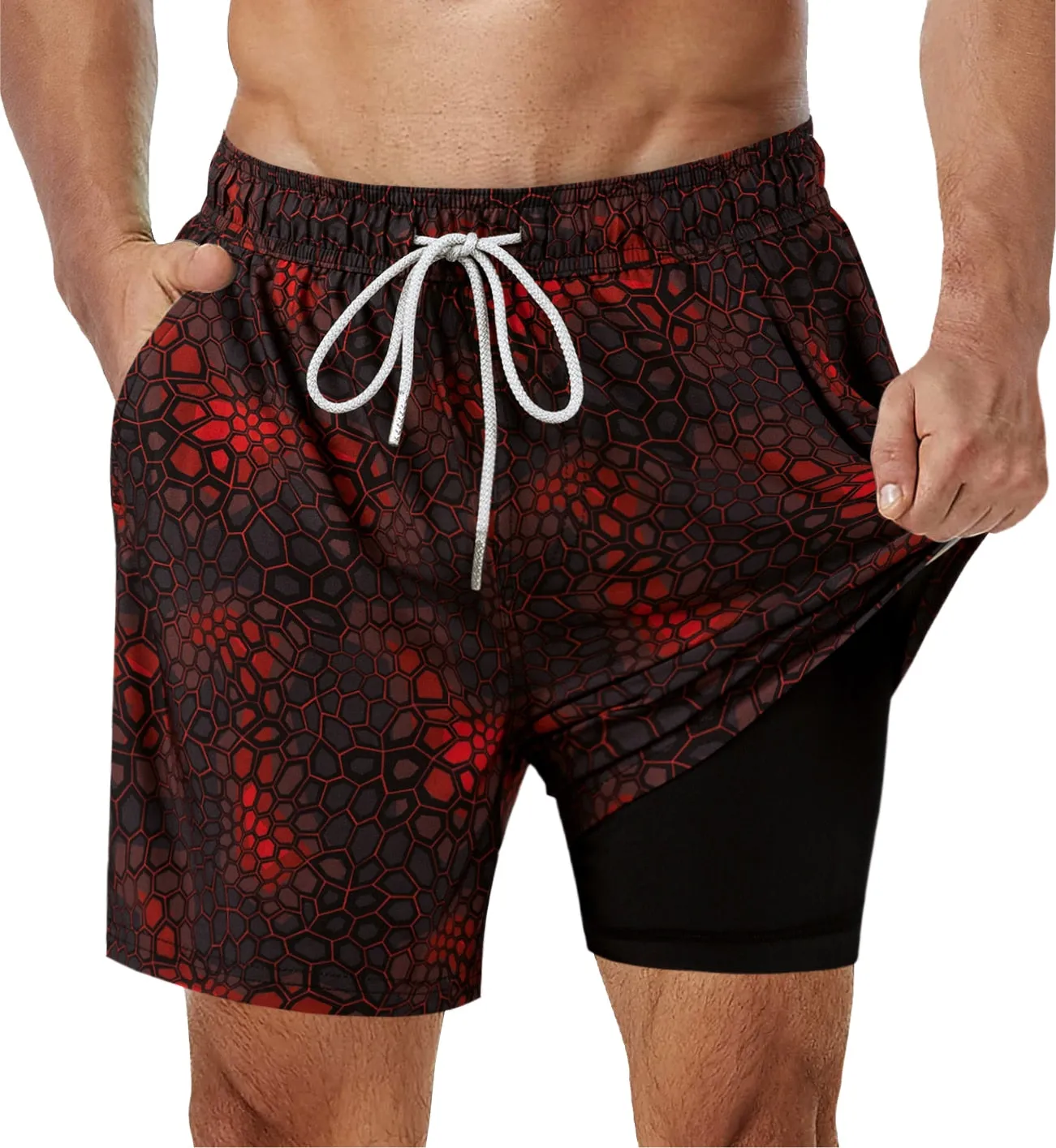 CURTIS Swim STRETCH Trunks with Compression Liner F