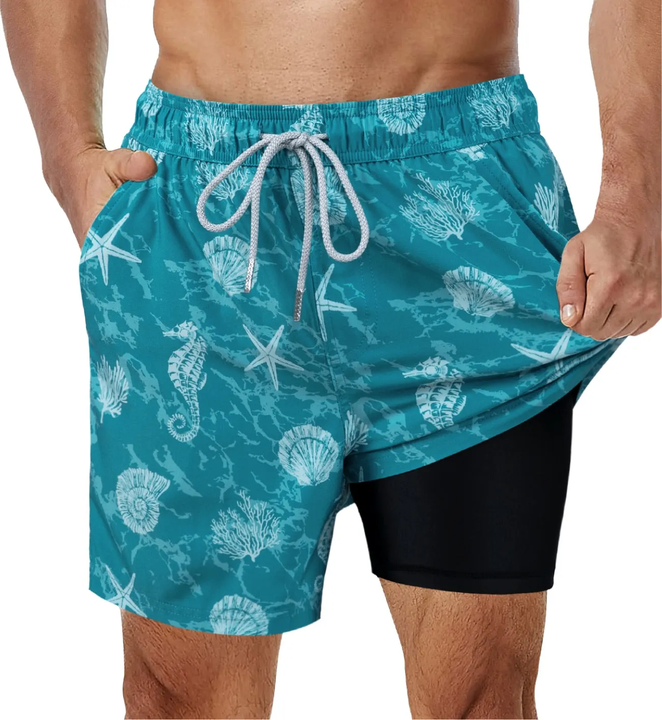 CURTIS Swim STRETCH Trunks with Compression Liner F