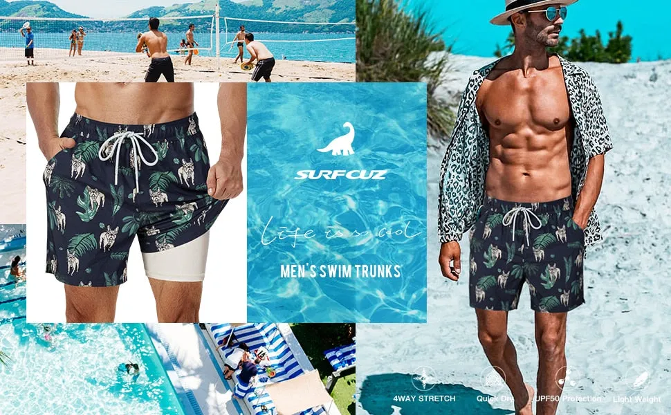 CURTIS Swim STRETCH Trunks with Compression Liner F