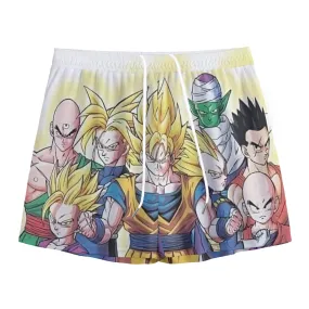 DBZ Goku Vegeta Super Saiyan Krillin Piccolo All Heroes Vibrant Design Mesh Shorts
