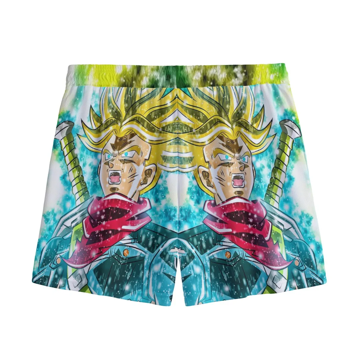 DBZ Trunks Super Saiyan Powerful Battle Ultimate Transformation Design Mesh Shorts