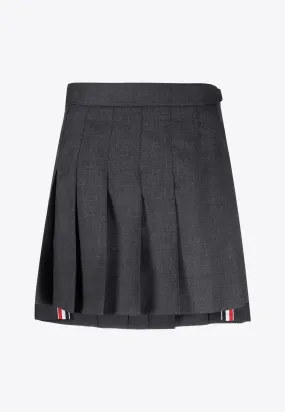 Dropped Back Pleated Mini Skirt