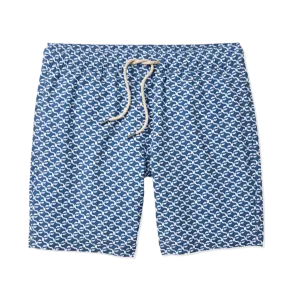 Fair Harbor Men's The Bayberry Swim Trunk Boardshorts - Navy Geo