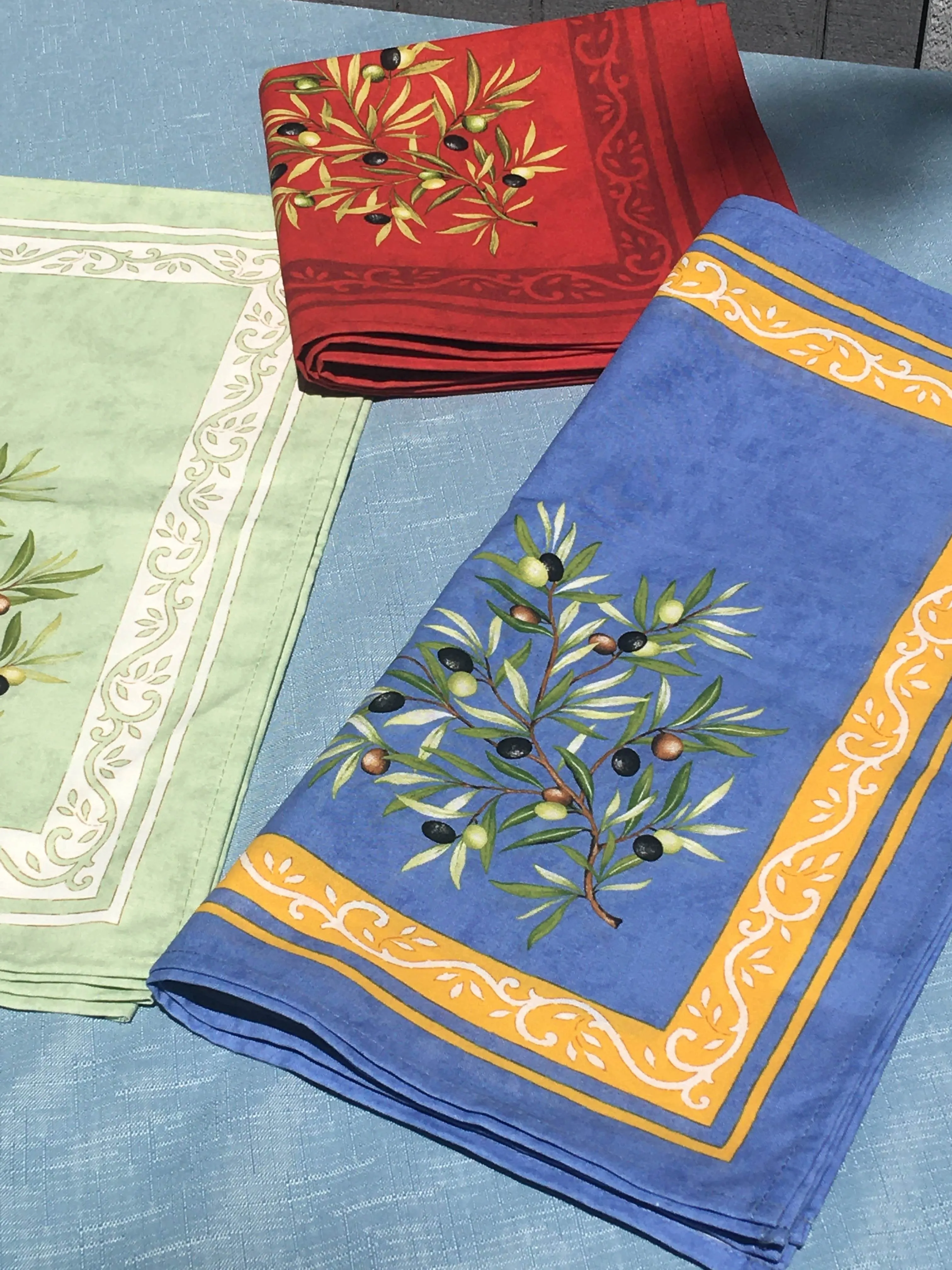 French Provincial Linern All Cotton Olive Branch Napkins (Set of 2)