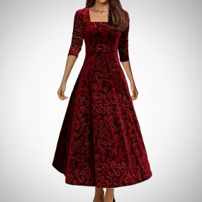 Genevieve Floral Velvet Dress