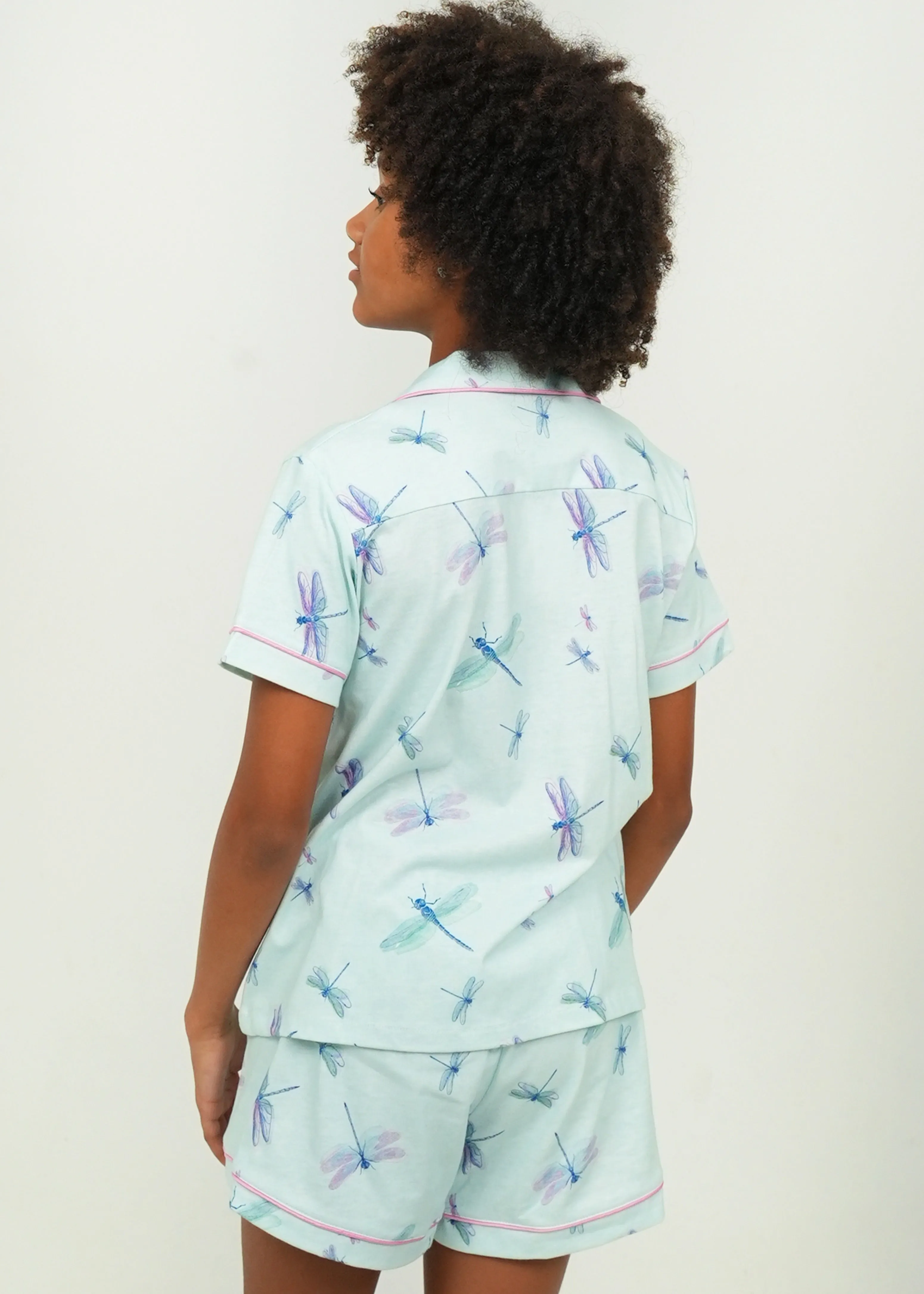 Girls - Dragonflies Jersey Knit Cotton Short PJ Set