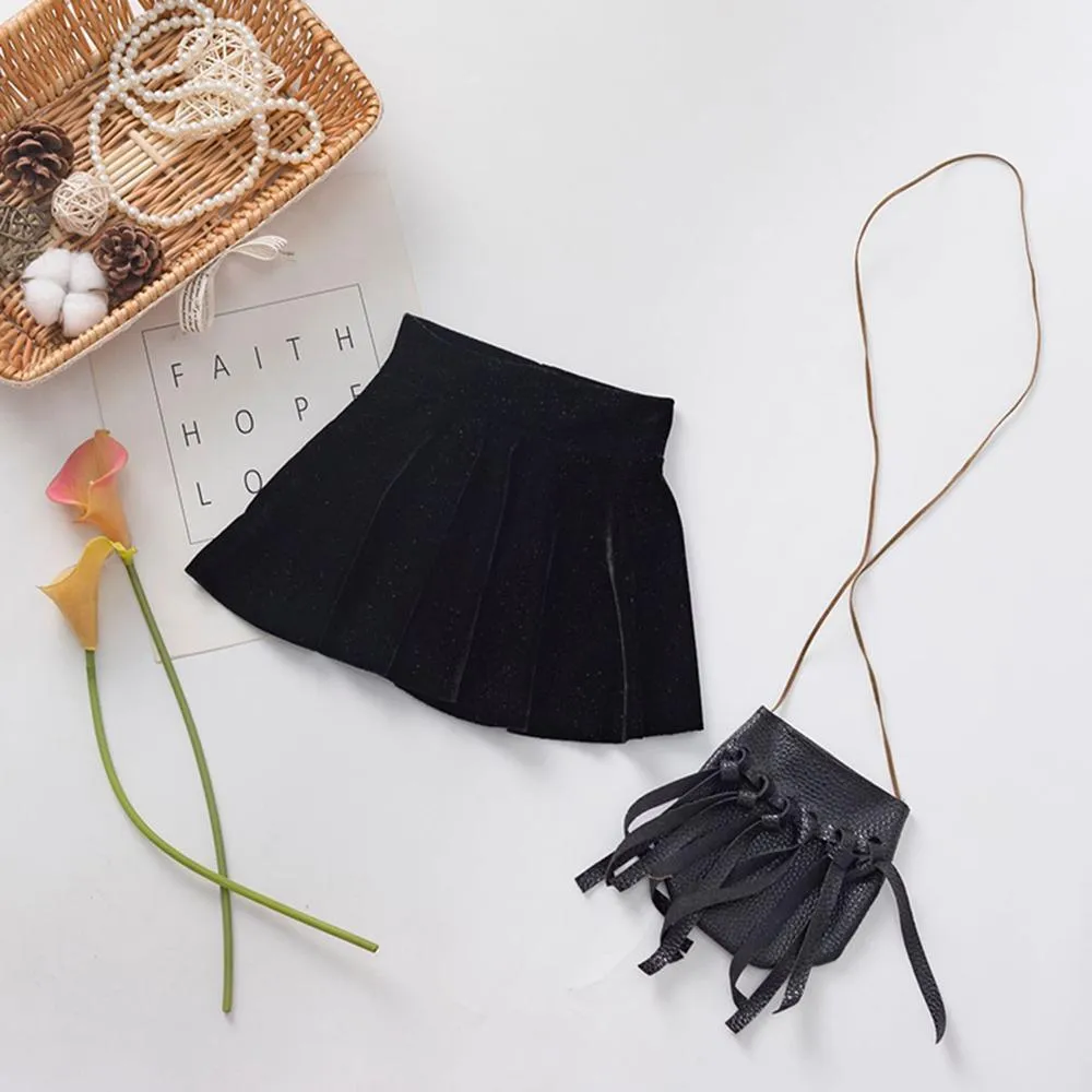 Girls Solid Color Casual Pleated Skirts Toddler Girl Wholesale Clothing