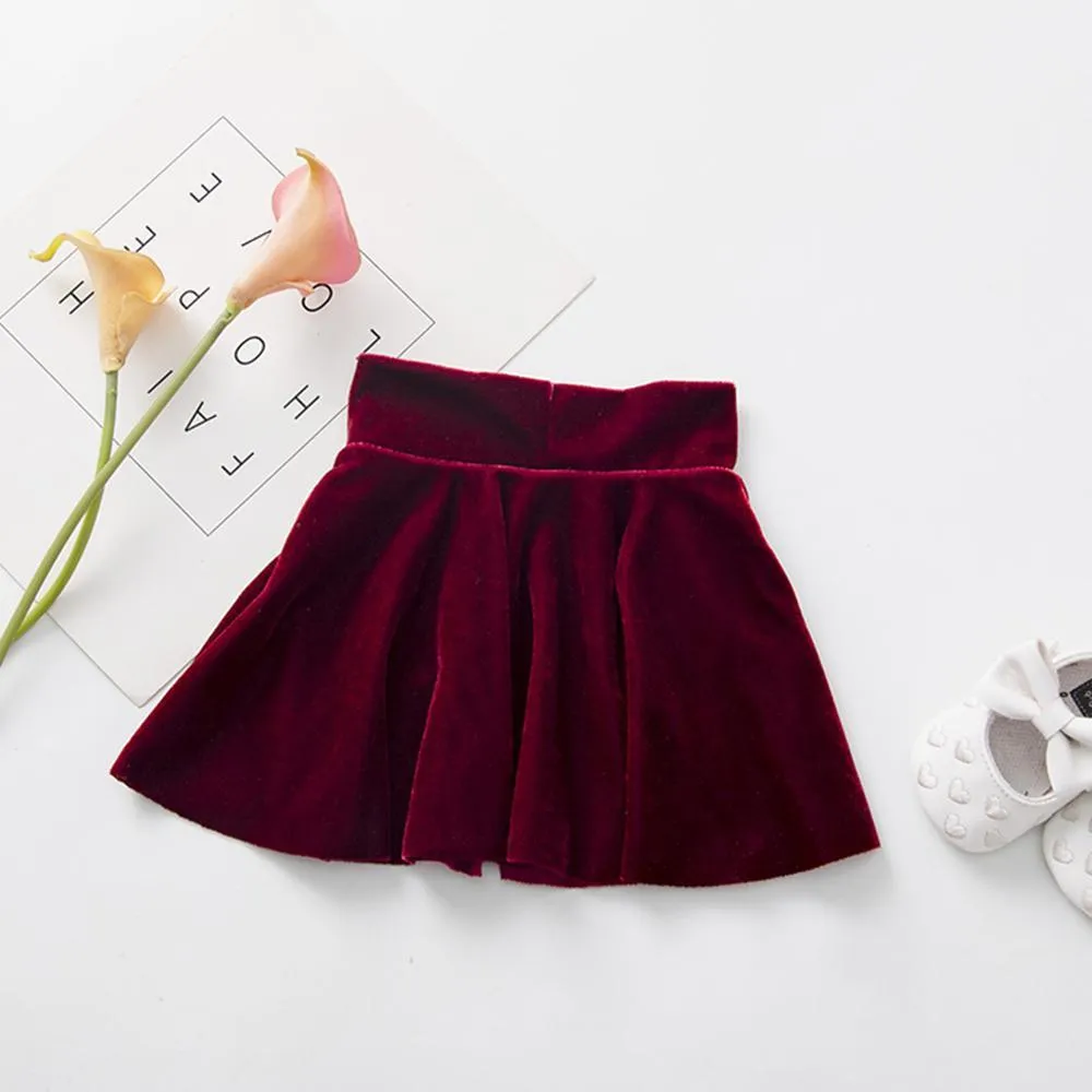 Girls Solid Color Casual Pleated Skirts Toddler Girl Wholesale Clothing