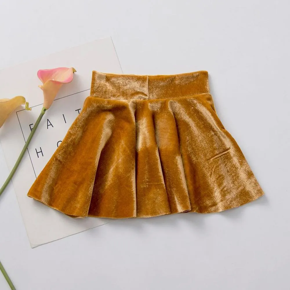 Girls Solid Color Casual Pleated Skirts Toddler Girl Wholesale Clothing