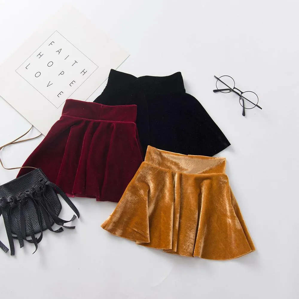 Girls Solid Color Casual Pleated Skirts Toddler Girl Wholesale Clothing