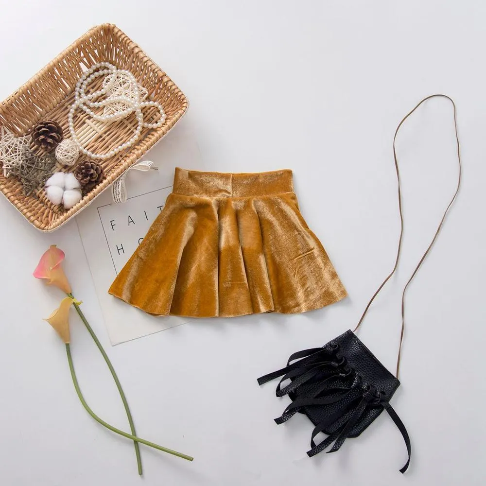 Girls Solid Color Casual Pleated Skirts Toddler Girl Wholesale Clothing