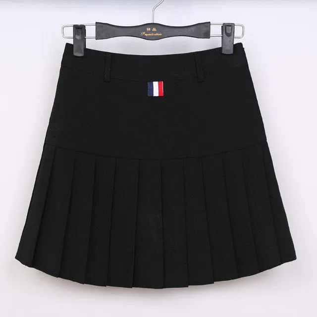 high waist pleated skirts