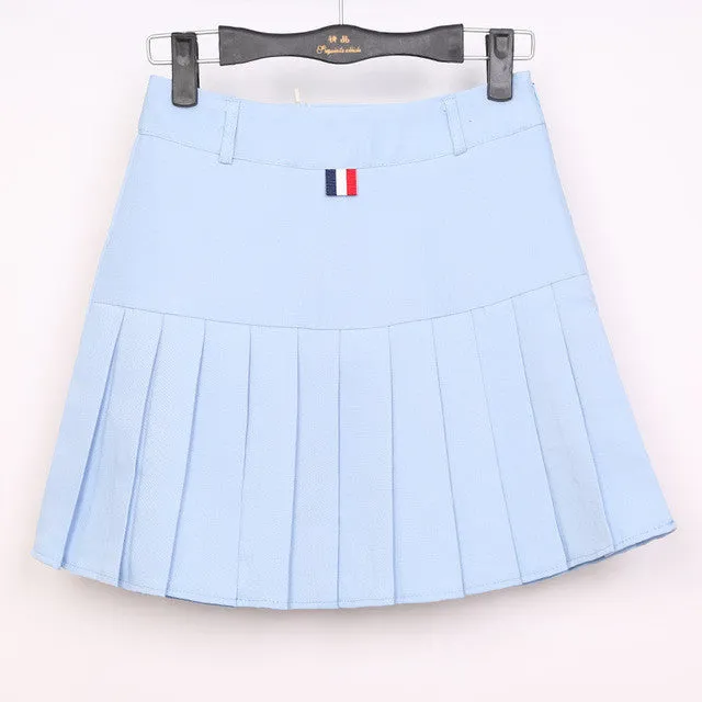 high waist pleated skirts