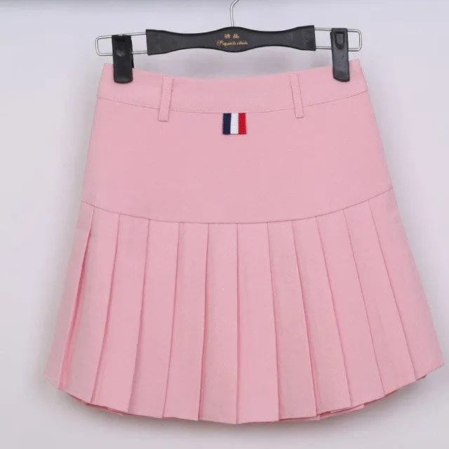 high waist pleated skirts