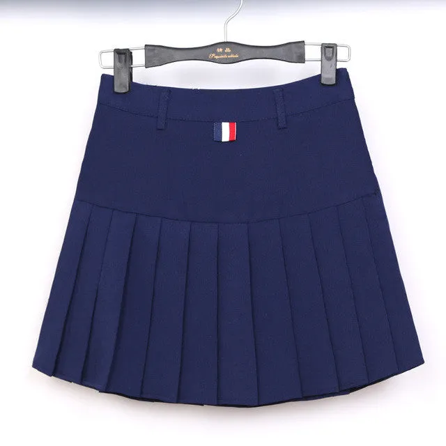 high waist pleated skirts