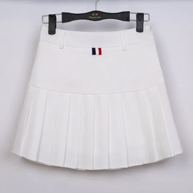 high waist pleated skirts