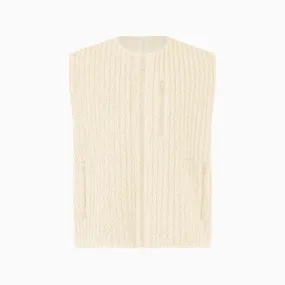 Homme Plissé Issey Miyake Fleece Pleats Vest White