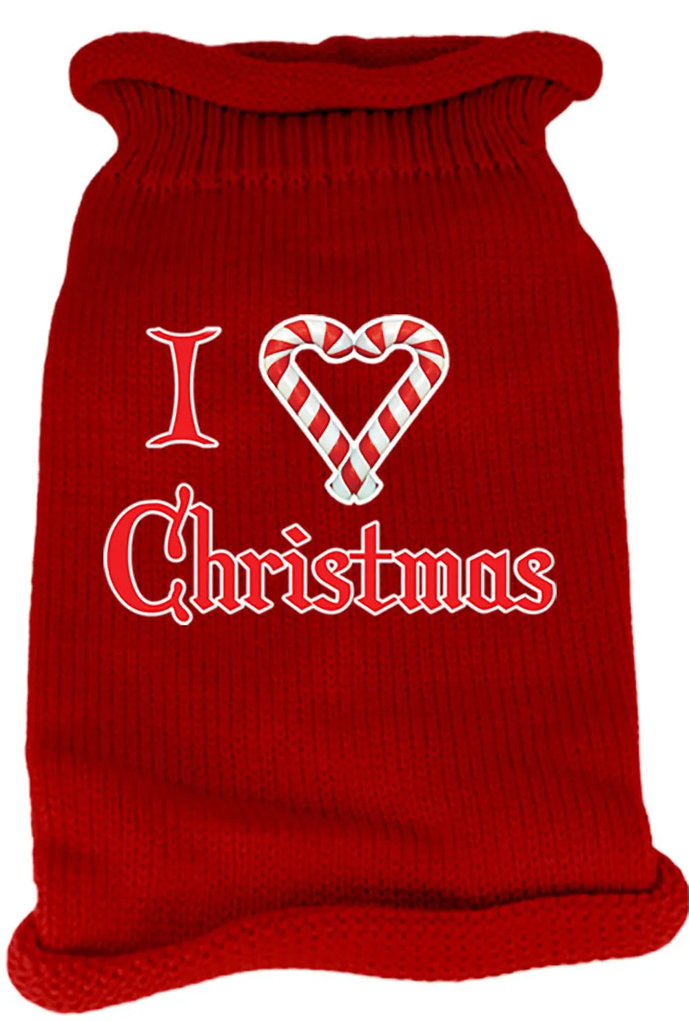 I Heart Christmas Screen Print Knit Pet Sweater XL Red
