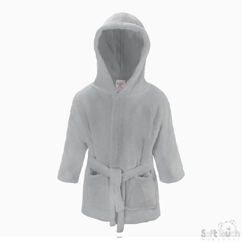 INFANTS GREY FLEECE ROBE (0-12m) (PK4) FBR23-G