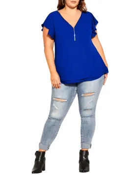 Kaylee Zip Top | Royal Blue