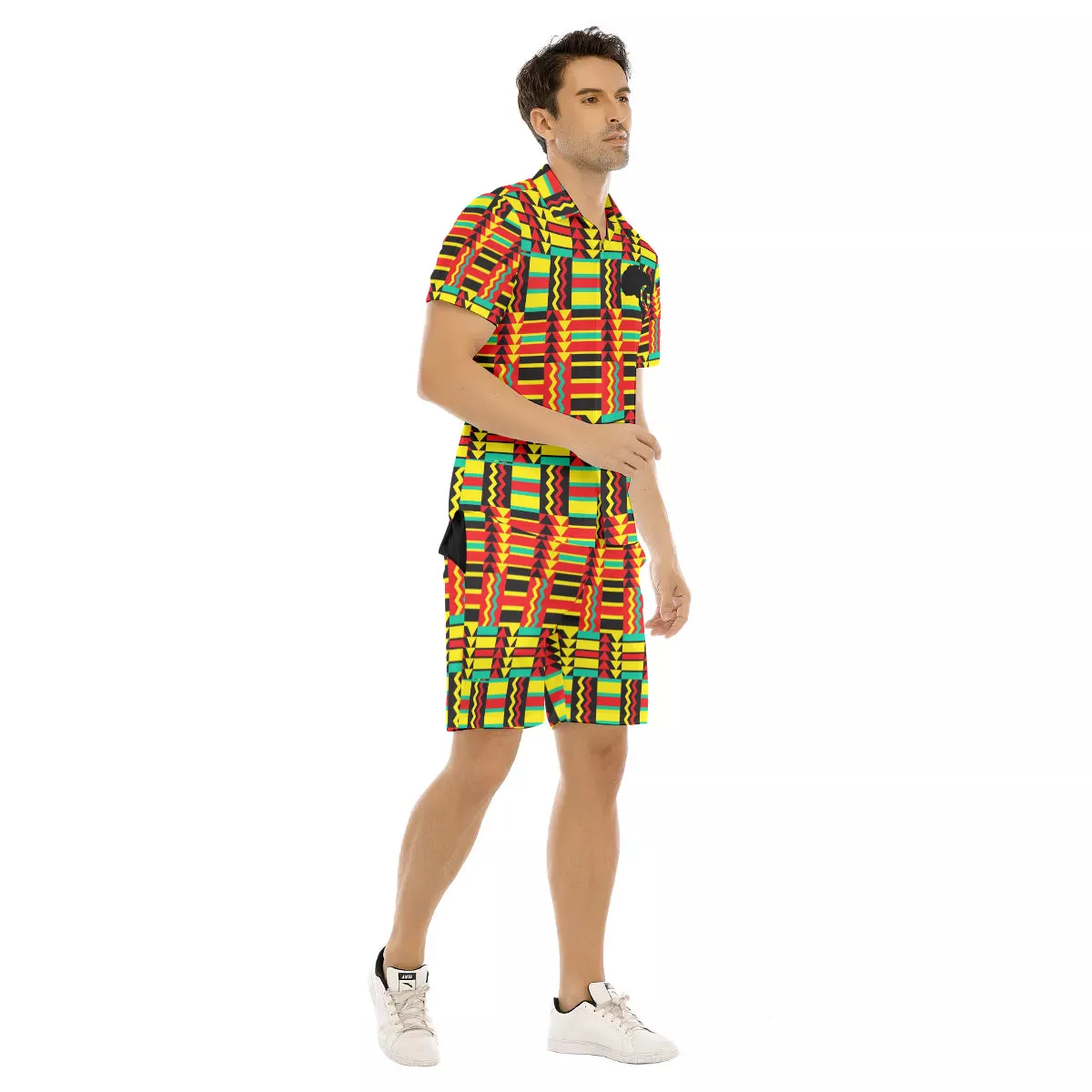 KENTE WAX Men's Short Sleeve Shirt Sets